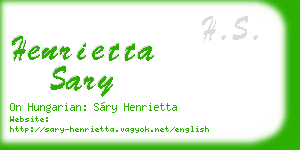henrietta sary business card