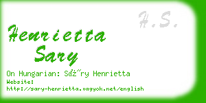 henrietta sary business card